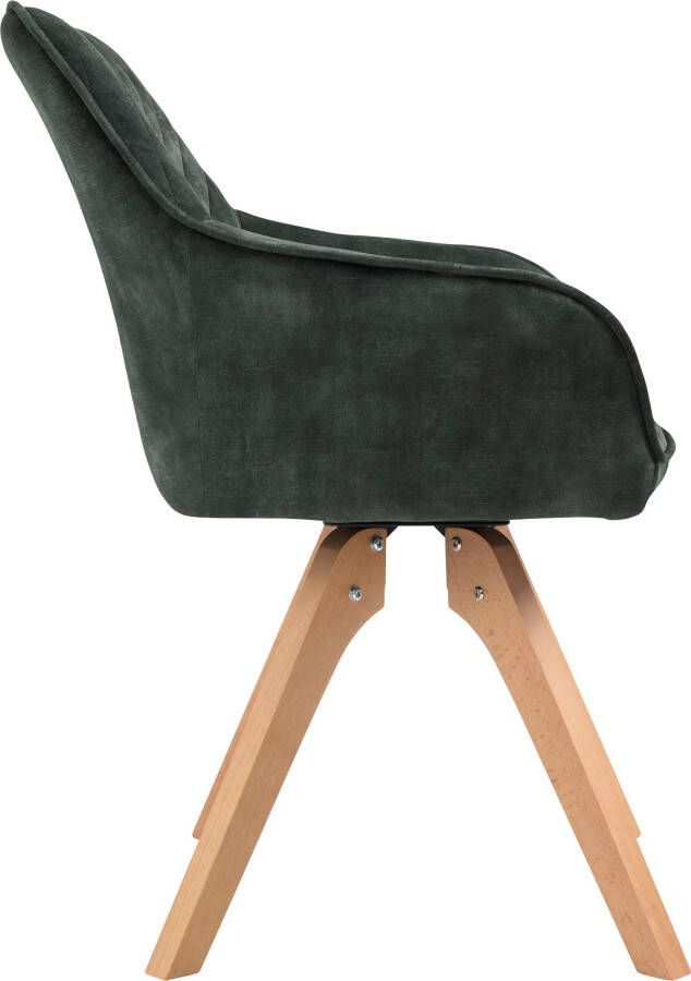 SalesFever Eethoek (5-delig) tafelbreedte 160 cm stoelen 180° draaibaar met fluweel - Foto 2