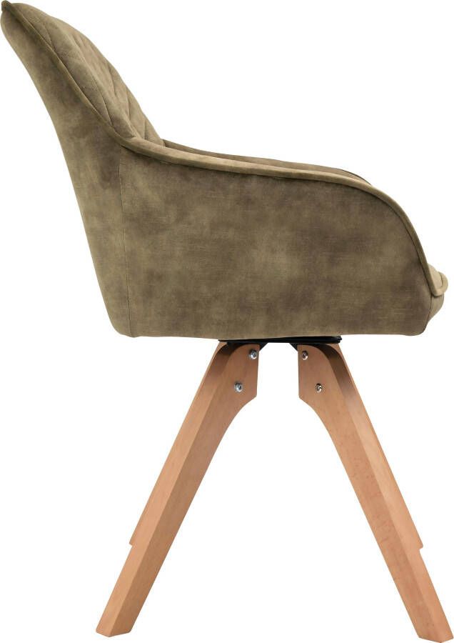 SalesFever Eethoek (5-delig) tafelbreedte 160 cm stoelen 180° draaibaar met fluweel - Foto 3
