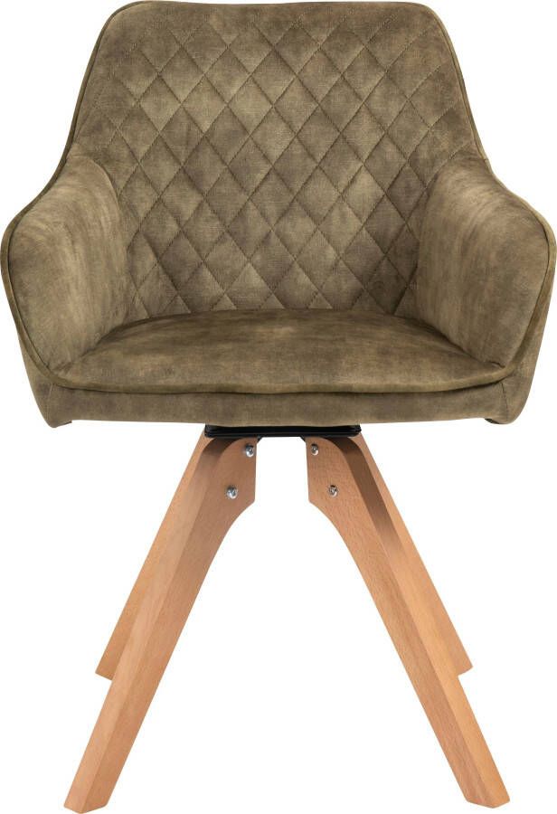 SalesFever Eethoek (5-delig) tafelbreedte 180 cm stoelen 180° draaibaar met fluweel - Foto 4