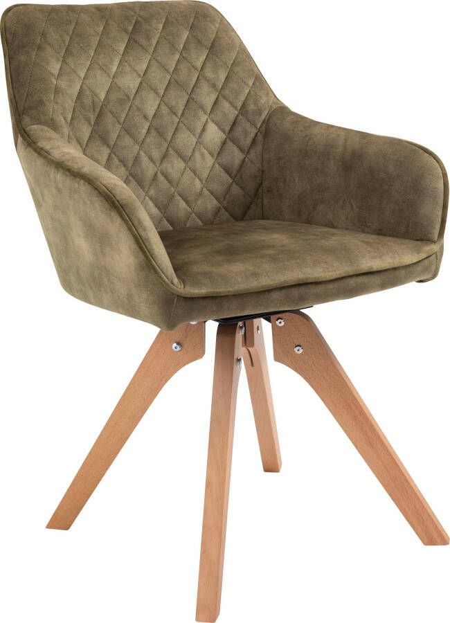 SalesFever Eethoek (5-delig) tafelbreedte 160 cm stoelen 180° draaibaar met fluweel - Foto 2