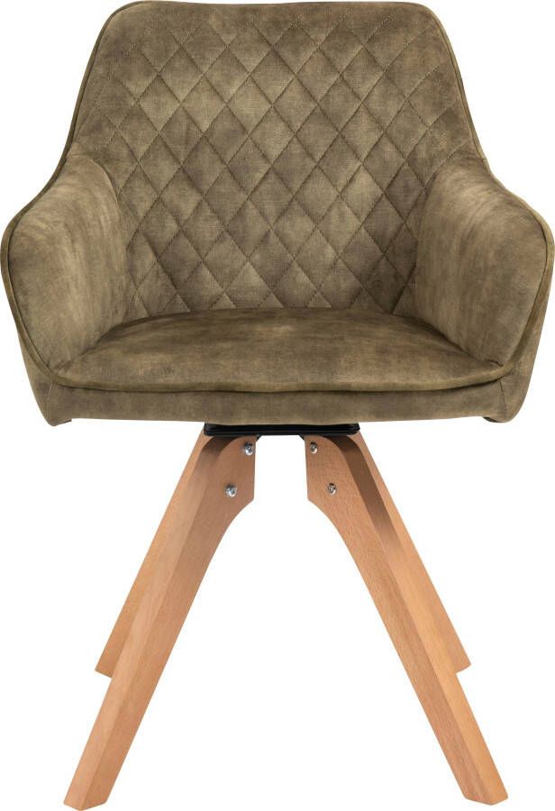 SalesFever Eethoek (5-delig) tafelbreedte 160 cm stoelen 180° draaibaar met fluweel - Foto 4