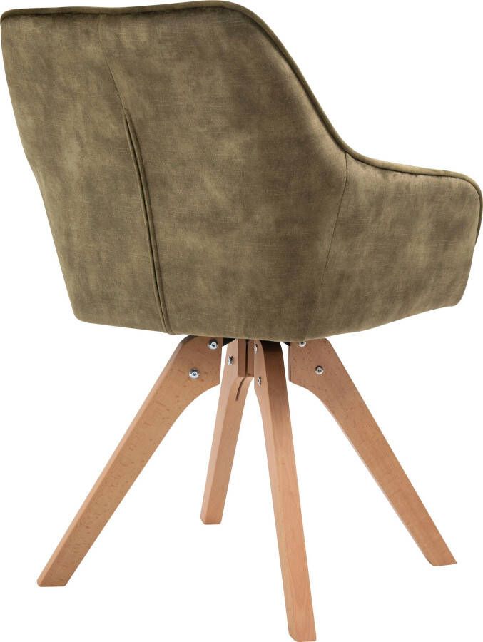 SalesFever Eethoek (5-delig) tafelbreedte 160 cm stoelen 180° draaibaar met fluweel - Foto 1