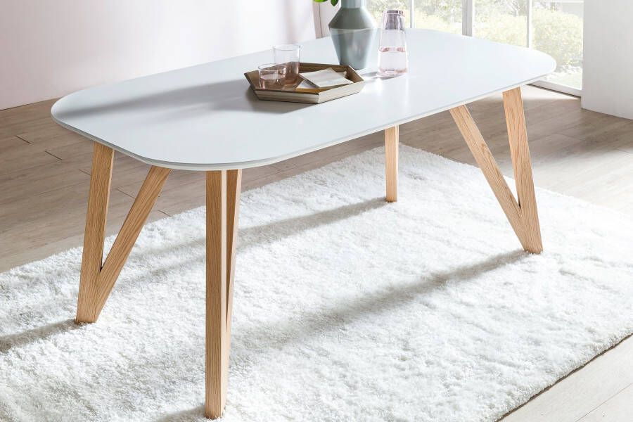 SalesFever Eethoek (5-delig) tafelbreedte 160 cm stoelen 180° draaibaar met fluweel - Foto 6