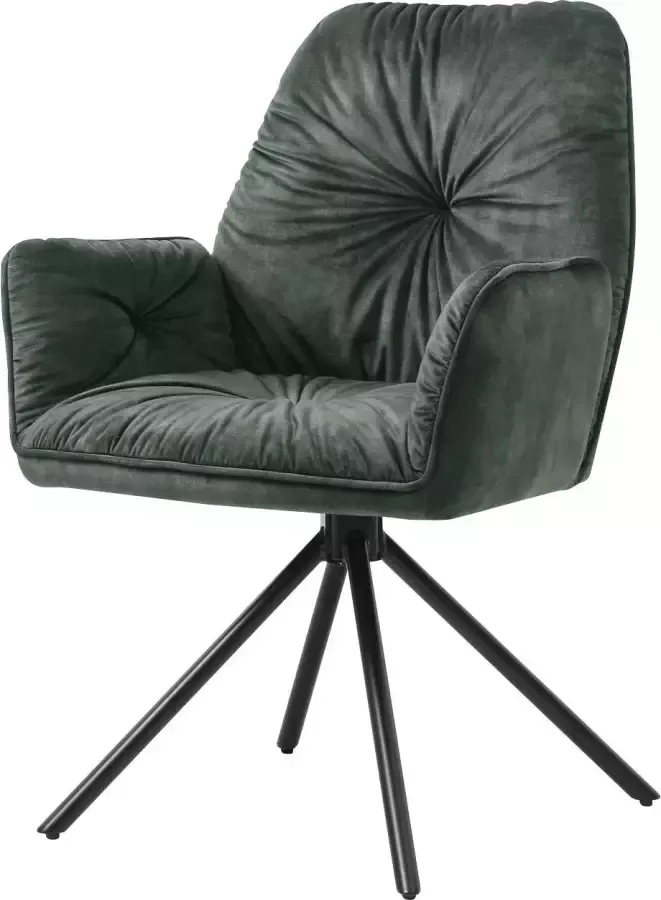 SalesFever Kuipstoel Eetkamerstoel 360° draaiende functie draaistoel stoel met armleuningen (1 stuk) - Foto 7