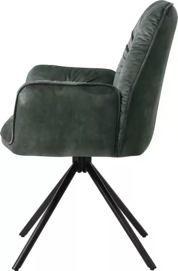 SalesFever Kuipstoel Eetkamerstoel 360° draaiende functie draaistoel stoel met armleuningen (1 stuk) - Foto 4
