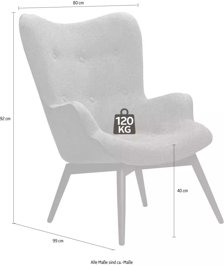 SalesFever Loungestoel Sierknopen in de zitting en rugleuning - Foto 3