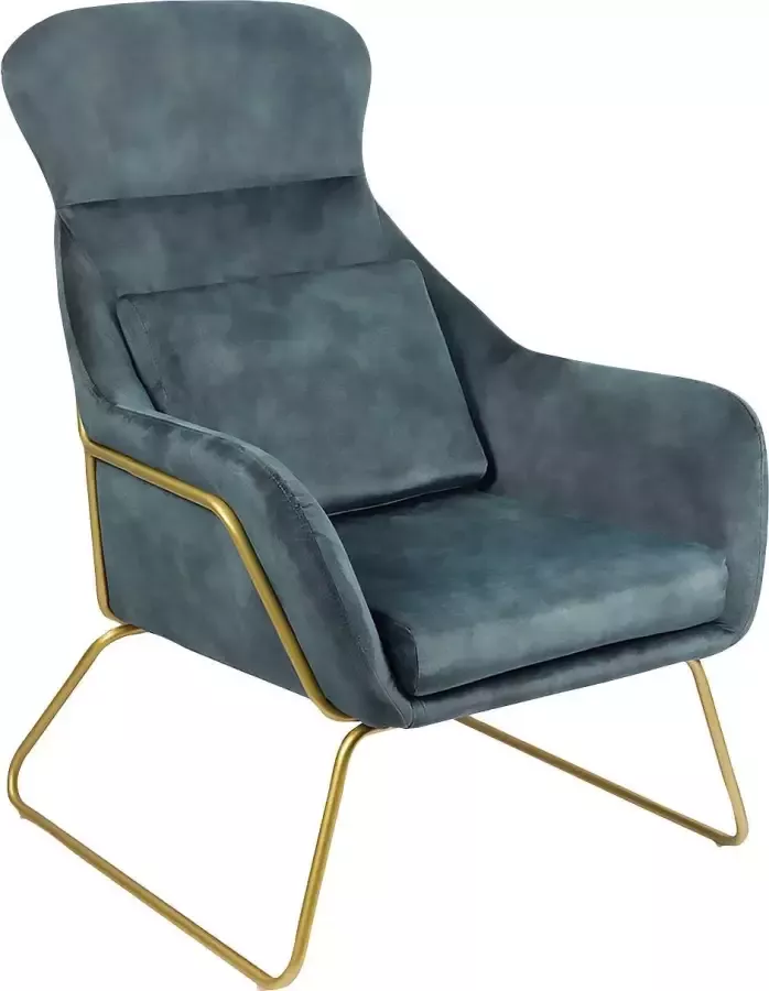 Ontspan fauteuil gemaakt van blauw fluwelen velours - Foto 2
