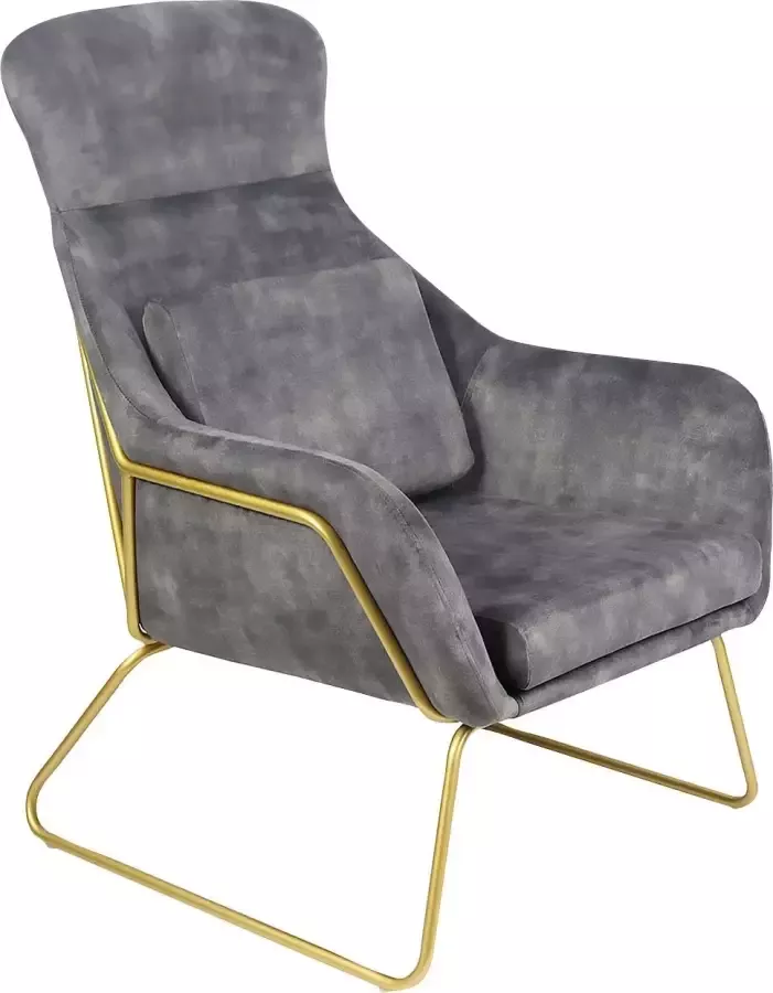 Ontspan fauteuil gemaakt van grijs fluwelen velours - Foto 1