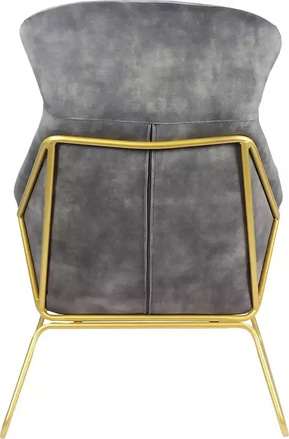 Ontspan fauteuil gemaakt van grijs fluwelen velours - Foto 6