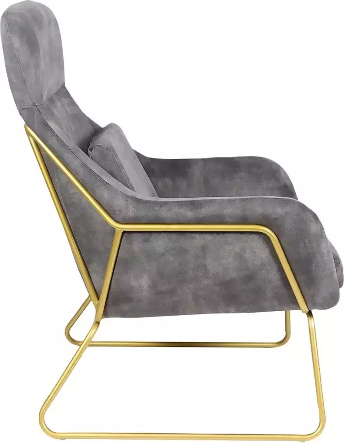Ontspan fauteuil gemaakt van grijs fluwelen velours - Foto 2