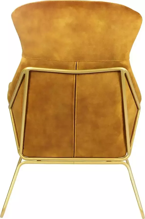 Ontspan fauteuil gemaakt van gouden fluwelen velours - Foto 7