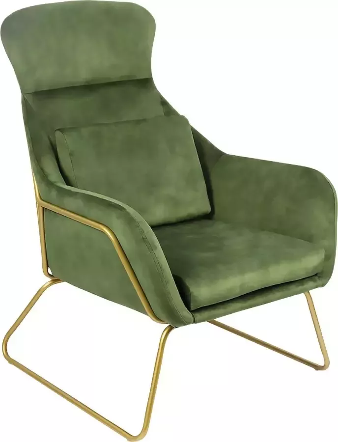 Ontspan fauteuil gemaakt van fluwelen velours groen - Foto 2