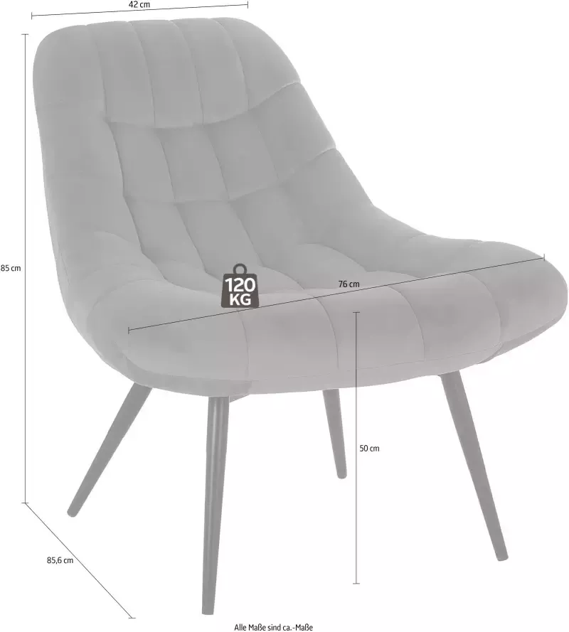 SalesFever Relaxfauteuil met xxl-stiksels met zwarte of naturelkleurige poten - Foto 3