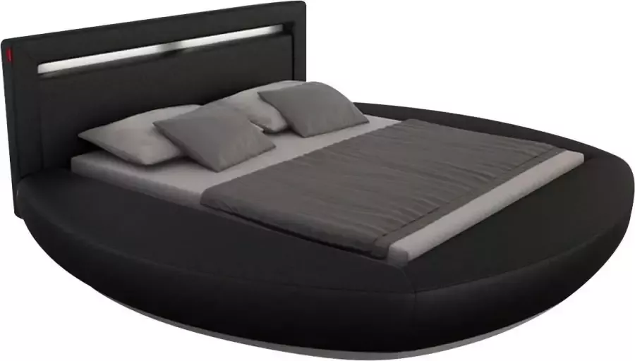 SalesFever Rond bed met ledverlichting in het hoofdbord design bed van imitatieleer rond bed