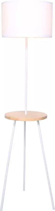 SalesFever Staande lamp Carlson met houten plank (1 stuk)