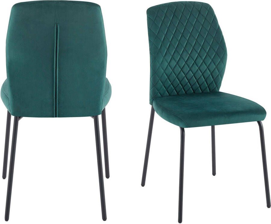 SalesFever Stoel met 4 poten Esszimmerstuhl mit elegantem Stil met honingraatpatroon op de rug (set 2 stuks)