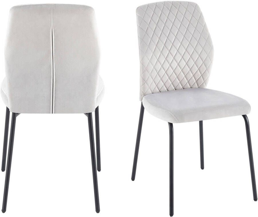 SalesFever Stoel met 4 poten Esszimmerstuhl mit elegantem Stil met honingraatpatroon op de rug (set 2 stuks)