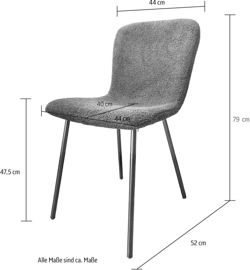 SalesFever Stoel met 4 poten ergonomisch gevormde zitting en rugleuning (set 4 stuks)