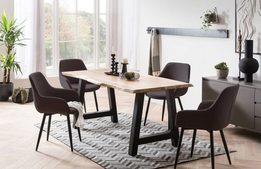 SalesFever Stoel met armleuningen moderne bouclébekleding (set 2 stuks) - Foto 7