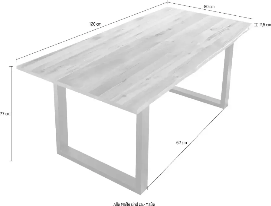 SalesFever Tafel met hout Zichtbaar nervenpatroon en noesten eettafel van massief hout - Foto 1