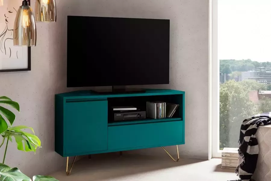 SalesFever Tv-meubel Hoekoplossing tv-meubel mat gelakt push-to-openfunctie - Foto 4