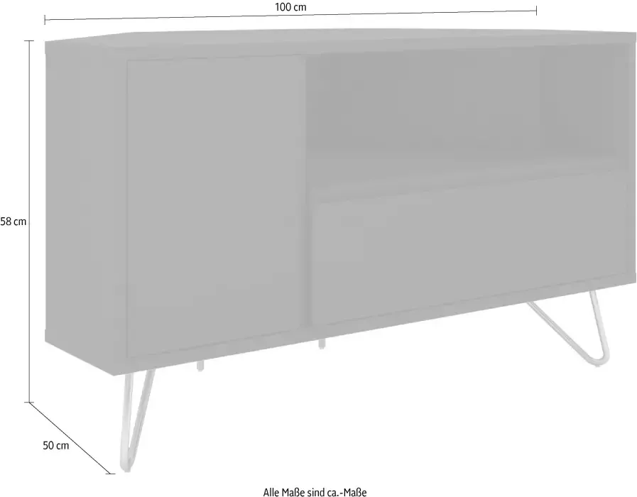 SalesFever Tv-meubel Hoekoplossing tv-meubel mat gelakt push-to-openfunctie - Foto 2