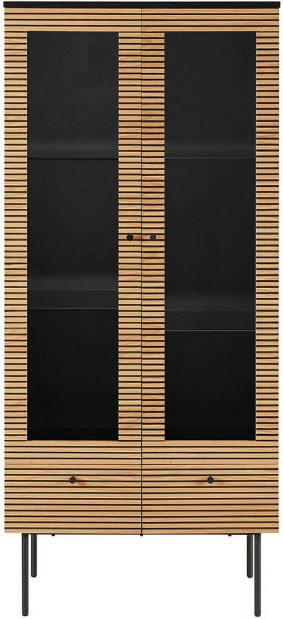 SalesFever Vitrinekast Torsby Designer Vitrine in edler Optik Eiken echt houtfineer - Foto 6