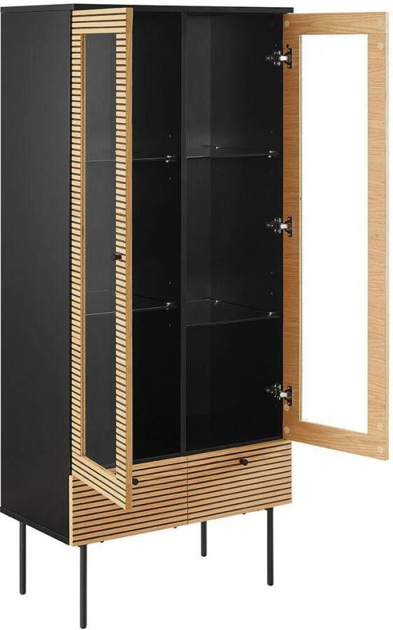 SalesFever Vitrinekast Torsby Designer Vitrine in edler Optik Eiken echt houtfineer - Foto 3