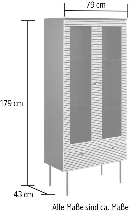 SalesFever Vitrinekast Torsby Designer Vitrine in edler Optik Eiken echt houtfineer - Foto 4