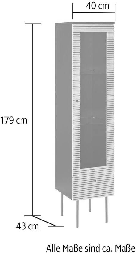 SalesFever Vitrinekast Torsby Exquisite Vitrine für Stilbewusste Eiken echt houtfineer - Foto 3
