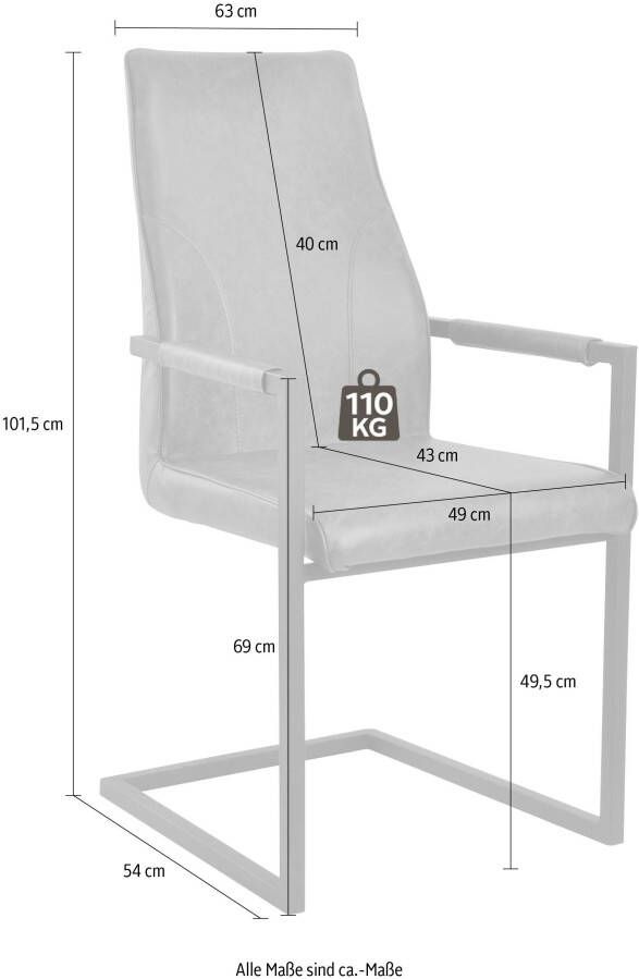 SalesFever Vrijdragende stoel in moderne vintage-look (set 2 stuks) - Foto 5