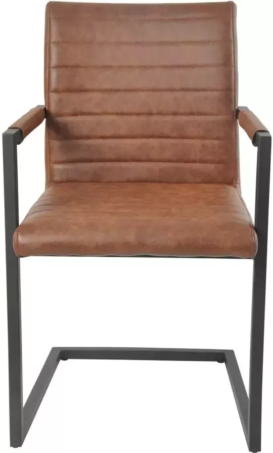 SalesFever Vrijdragende stoel met breedtestiksels op rug- en zitgedeelte stoel met armleuningen (set 2 stuks) - Foto 8