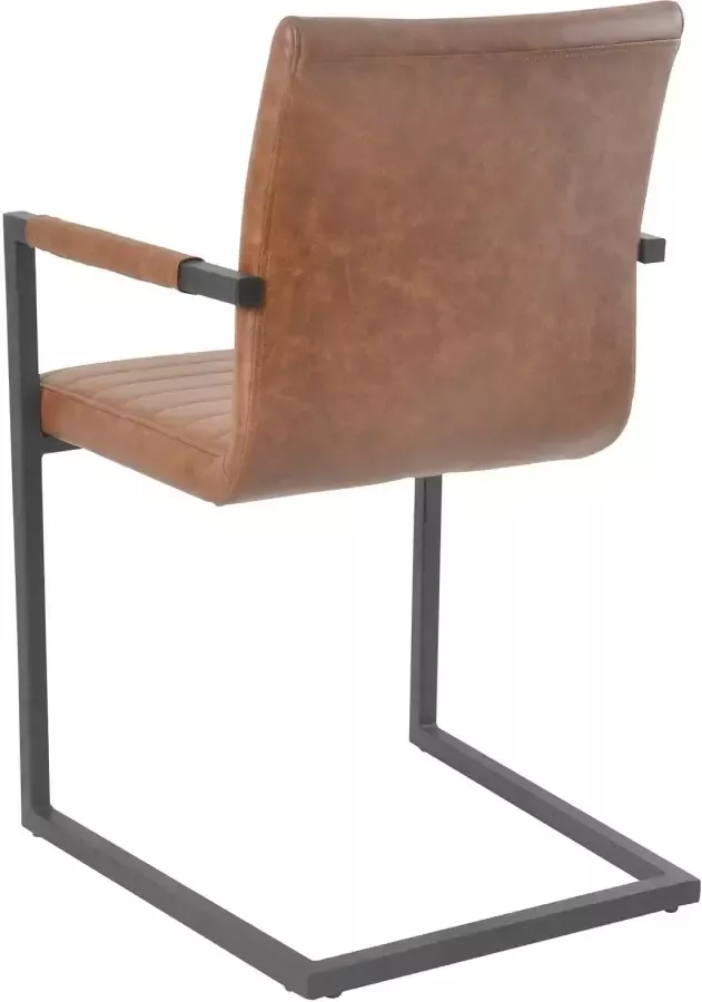 SalesFever Vrijdragende stoel met breedtestiksels op rug- en zitgedeelte stoel met armleuningen (set 2 stuks) - Foto 4