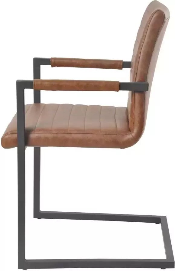 SalesFever Vrijdragende stoel met breedtestiksels op rug- en zitgedeelte stoel met armleuningen (set 2 stuks) - Foto 7