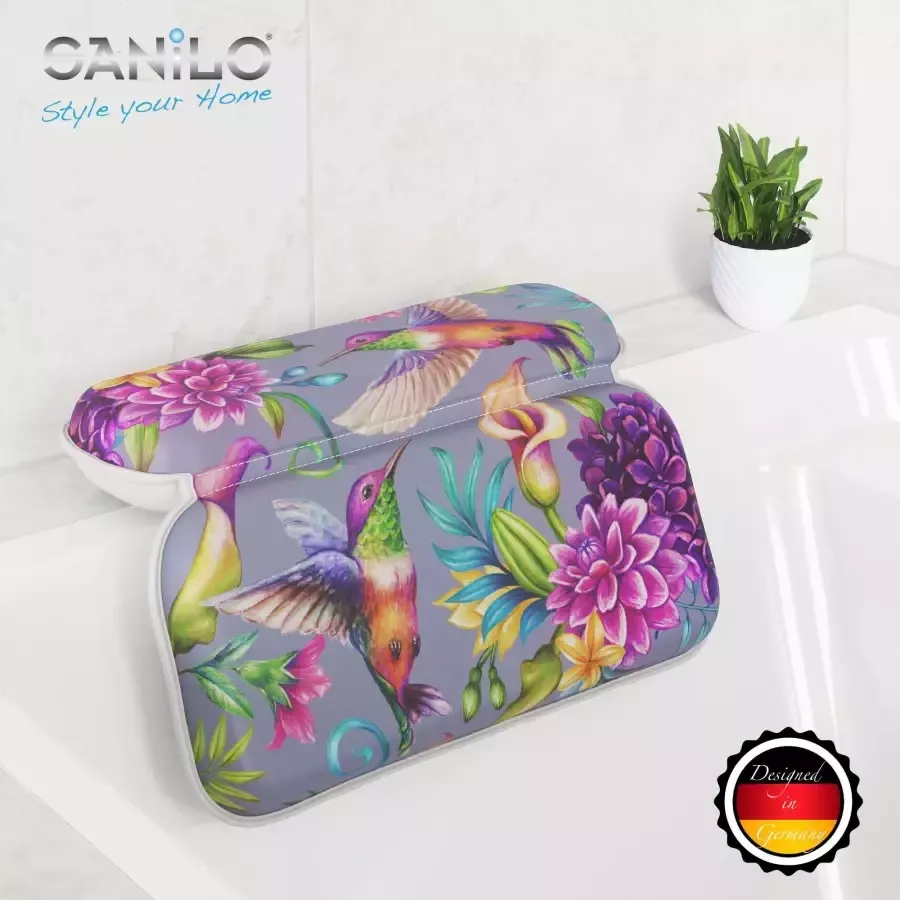 Sanilo Nekkussen Badkussen Kolibrie comfortabel antislip volle kleuren met 7 prima zuignappen - Foto 2
