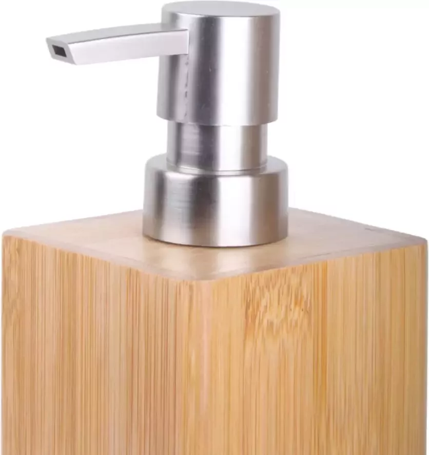 Sanilo Set badkameraccessoires Bamboe bestaand uit zeepdispenser en toiletborstel gestructureerd (combi-set 2-delig)