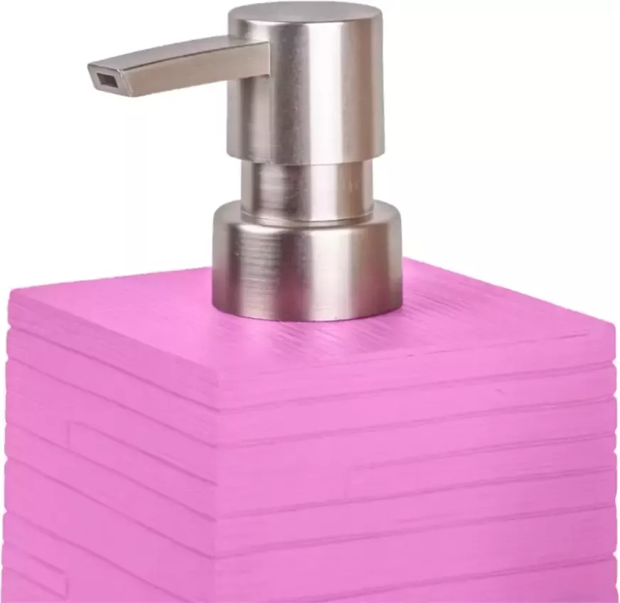 Sanilo Set badkameraccessoires Calero Pink bestaand uit zeepdispenser en toiletborstel geribbeld (combi-set 2-delig)