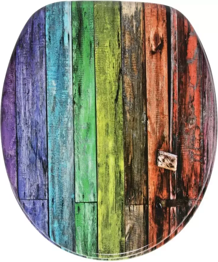 Sanilo Set badkameraccessoires Rainbow bestaand uit toiletzitting badmat en wastafelplug (complete set 3-delig) - Foto 3