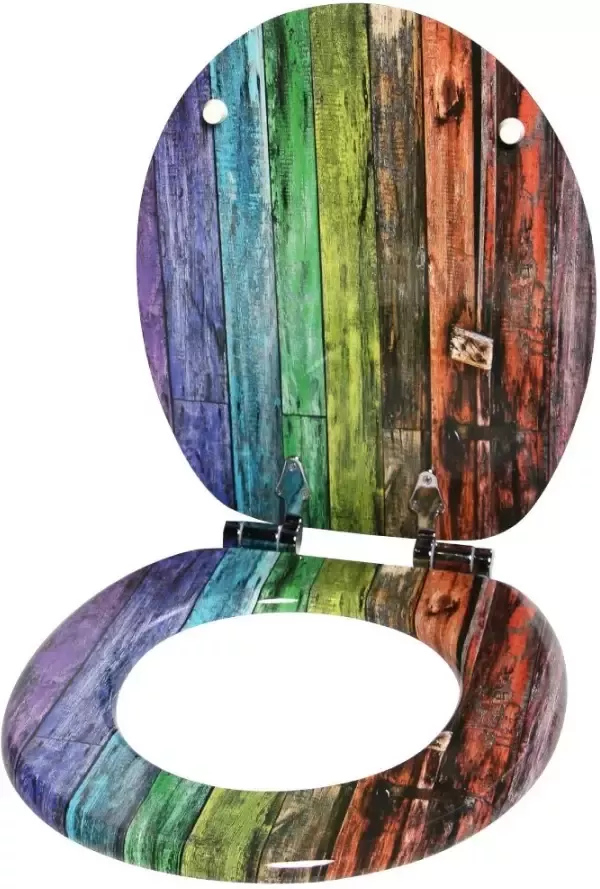 Sanilo Set badkameraccessoires Rainbow bestaand uit toiletzitting badmat en wastafelplug (complete set 3-delig) - Foto 6