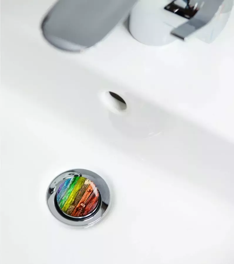 Sanilo Set badkameraccessoires Rainbow bestaand uit toiletzitting badmat en wastafelplug (complete set 3-delig) - Foto 2