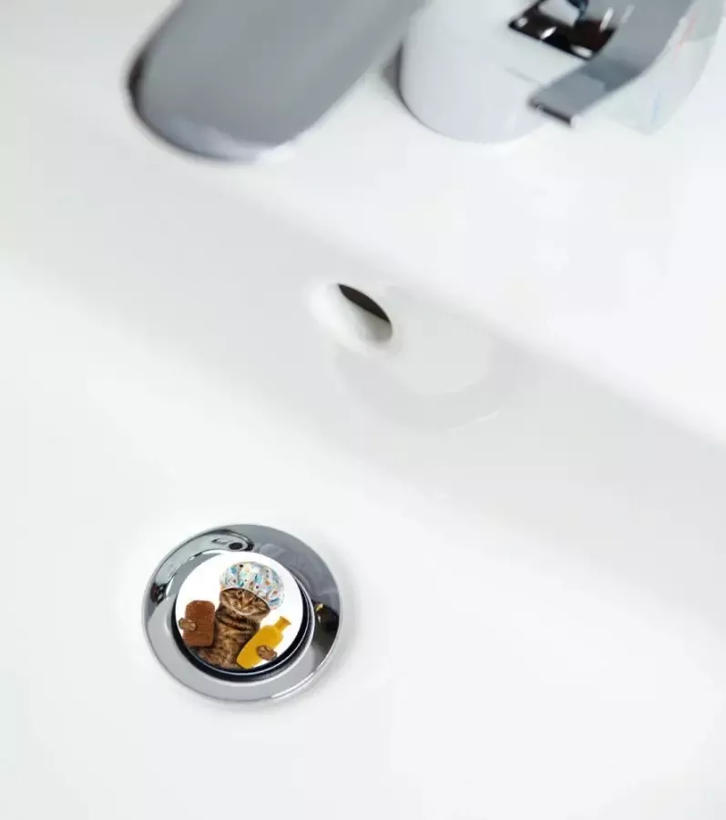 Sanilo Set badkameraccessoires Shower Cat bestaand uit toiletzitting badmat en wastafelplug (3-delig) - Foto 2