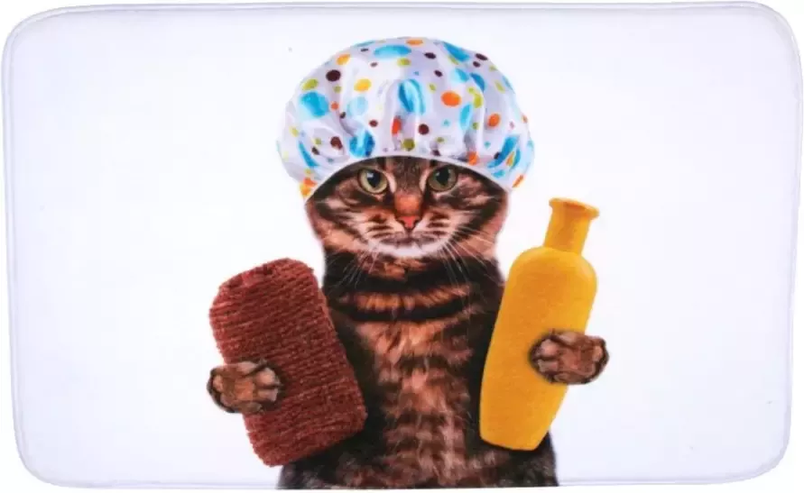 Sanilo Set badkameraccessoires Shower Cat bestaand uit toiletzitting badmat en wastafelplug (3-delig) - Foto 8