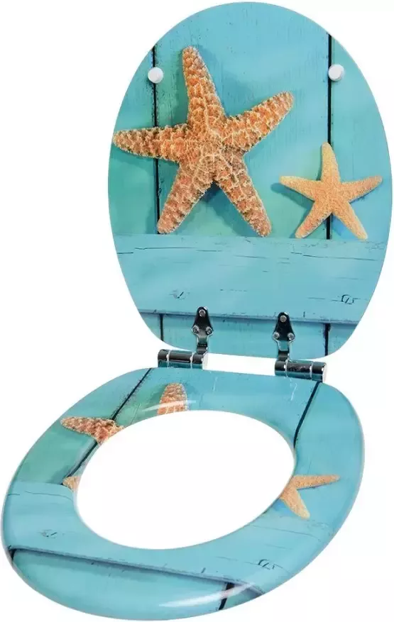 Sanilo Set badkameraccessoires Starfish bestaand uit toiletzitting badmat en wastafelplug (complete set 3-delig) - Foto 9