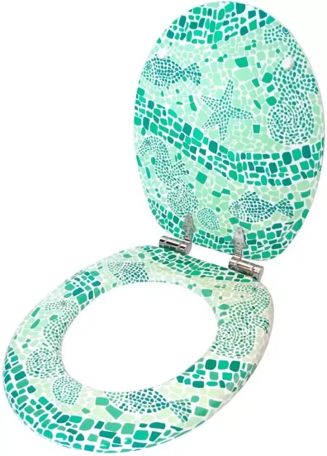 Sanilo Toiletzitting Mosaic World Green met soft-closemechanisme - Foto 5