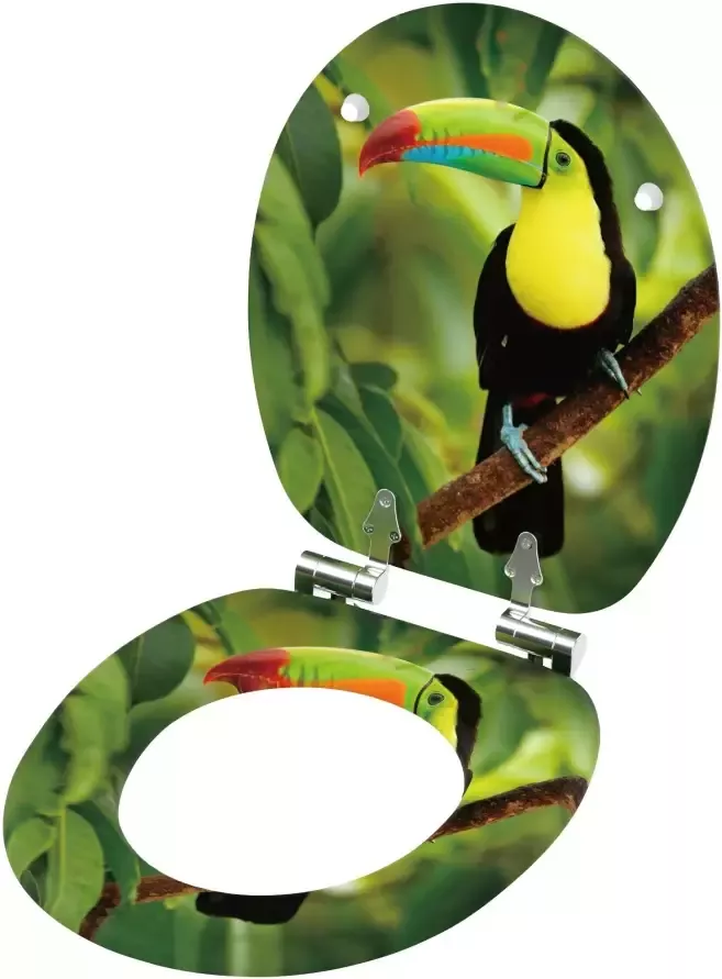 Sanilo Toiletzitting Toucan met softclosemechanisme bxl: 37 7x 42 0 47 0 cm - Foto 4