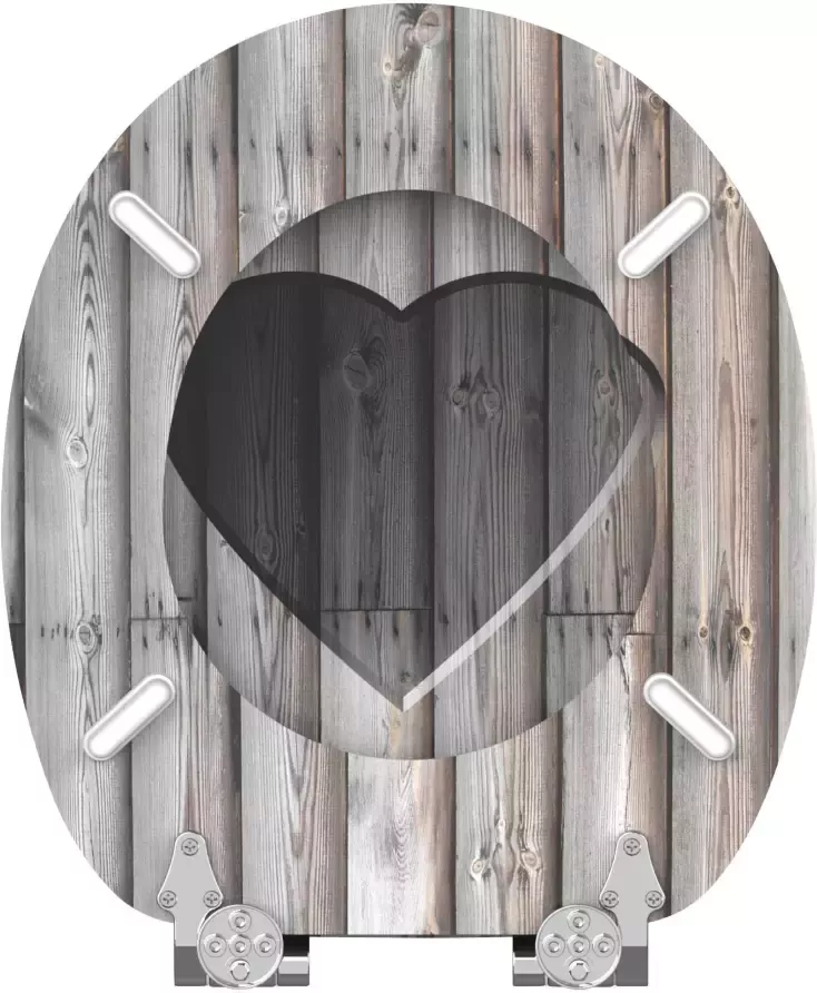 Sanilo Toiletzitting Wooden Heart met soft-closemechanisme - Foto 2