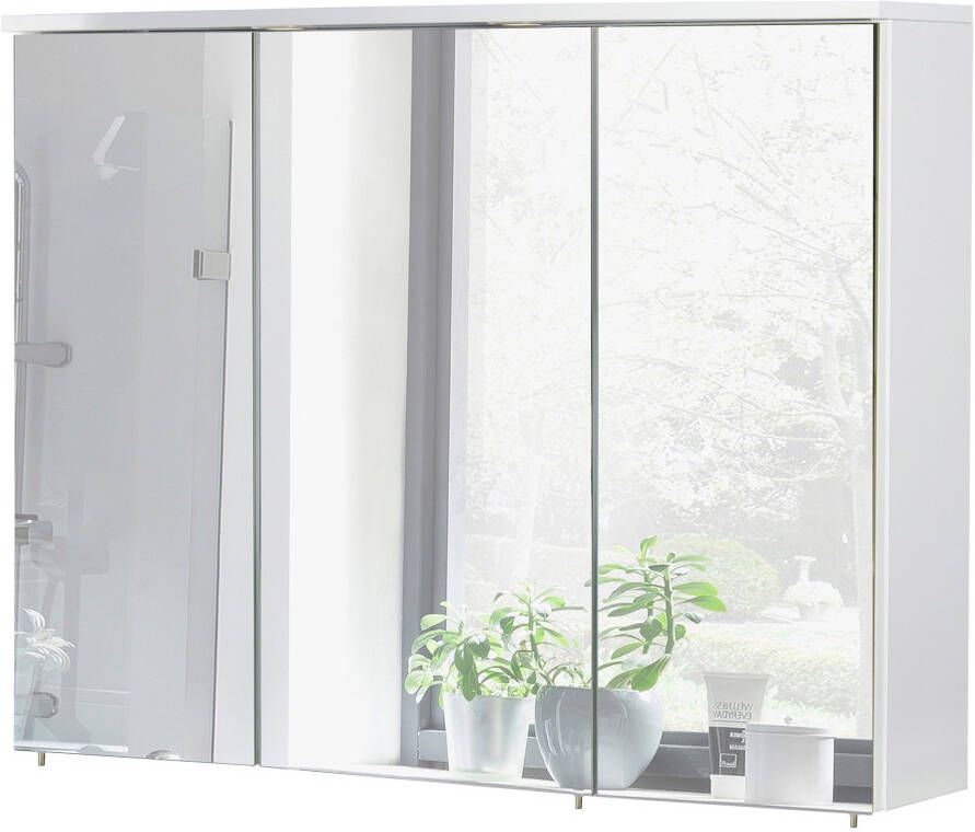 Schildmeyer Spiegelkast Verona Breedte 120 cm 3-deurs 3 led-inbouwspotje schakelaar- stekkerdoos - Foto 3