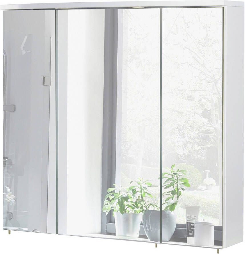 Schildmeyer Spiegelkast Verona Breedte 70 cm 3-deurs 2 led-inbouwspotjes schakelaar- stekkerdoos - Foto 4