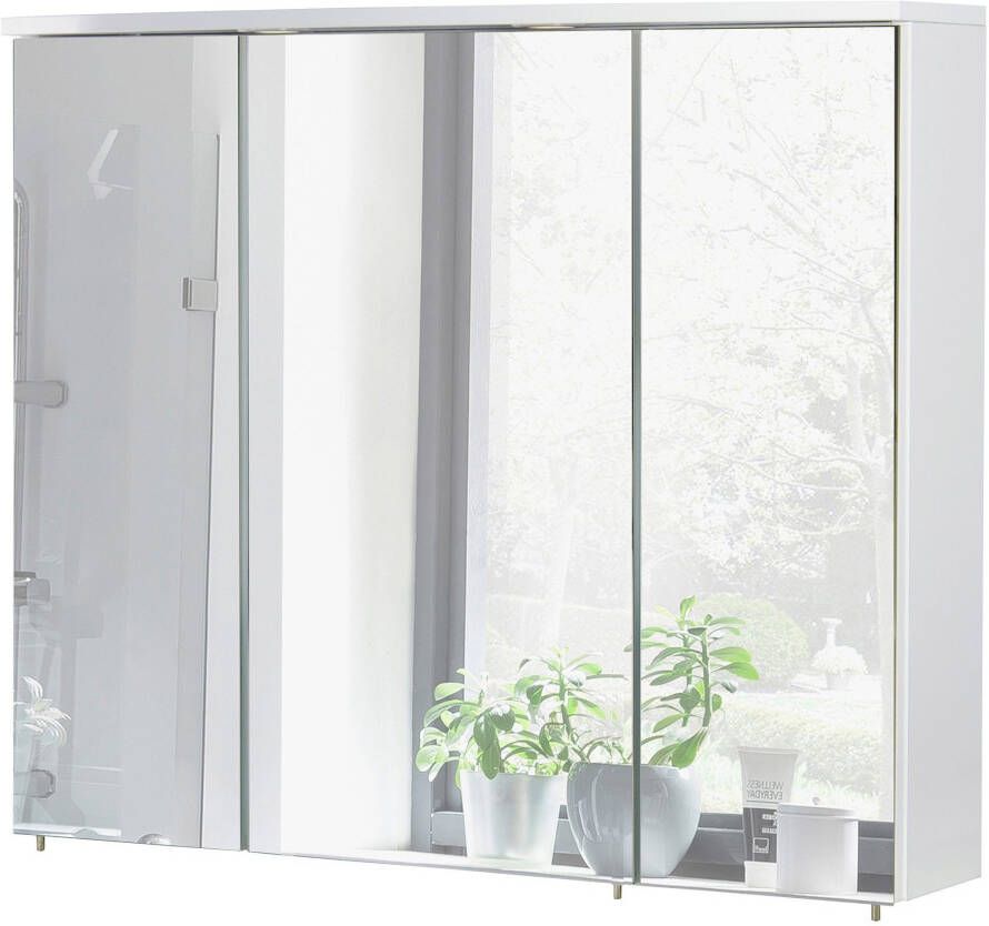 Schildmeyer Spiegelkast Verona Breedte 90 cm 3-deurs 2 led-inbouwspotjes schakelaar- stekkerdoos - Foto 3