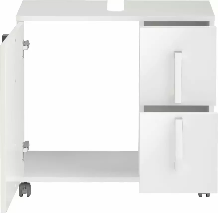 Schildmeyer Wastafelonderkast Kampen Hoogte 60 cm met metalen handgrepen deur met soft-closetechniek 2 laden - Foto 4